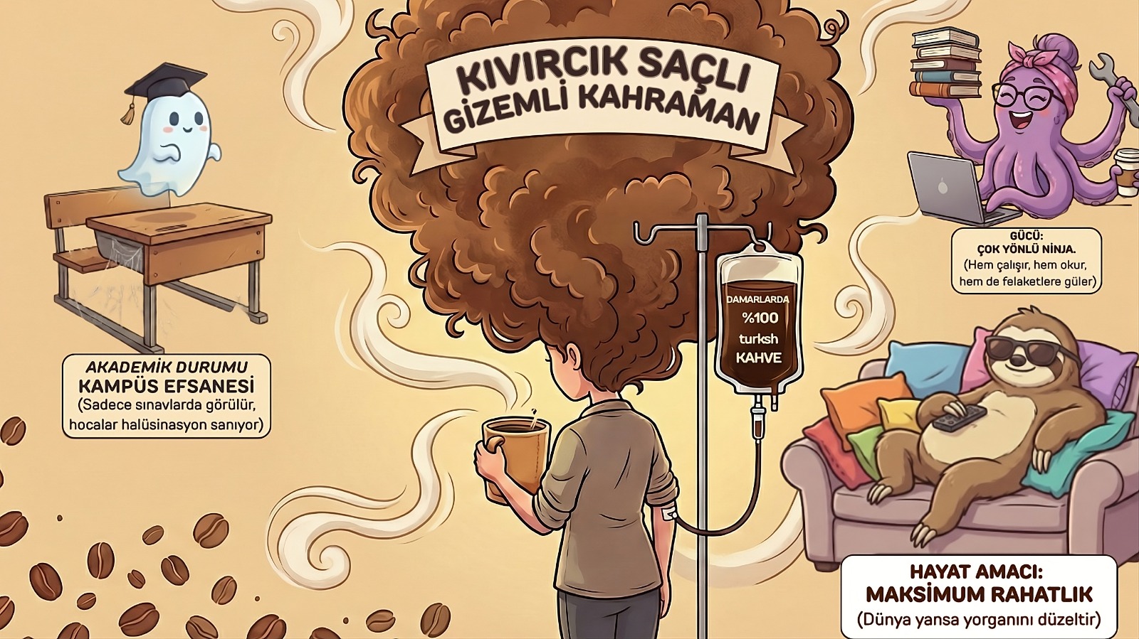 Kıvırcık Saçlı — رسم كاريكاتيري